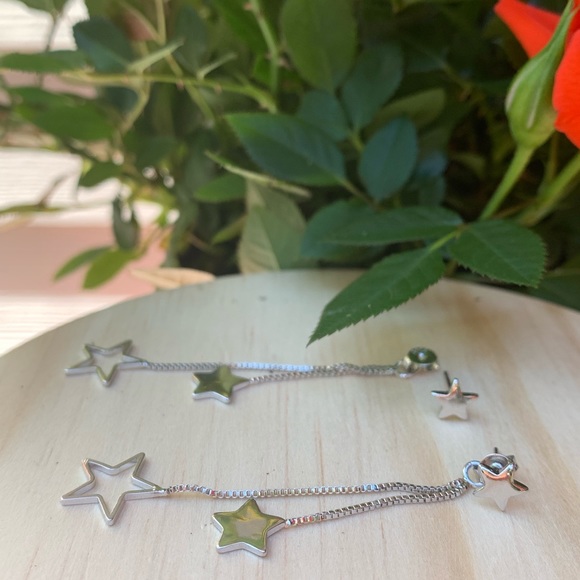 Sterling Silver 925 Star Earrings - Picture 2 of 5